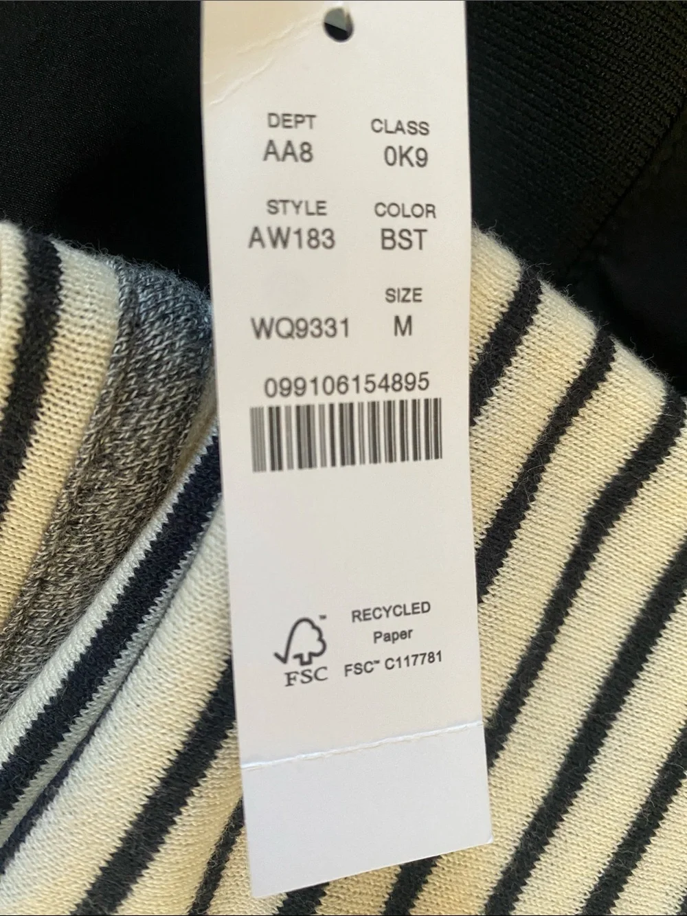 J. Crew Striped Cashmere-Blend Tee - Cream & Black